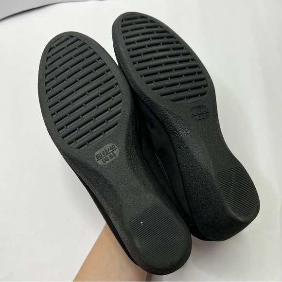 The Flexx Suede Wedge Boot Shootie Comfort Shoes Black Minimalist Booties Sz 8.5 - Picture 6 of 9